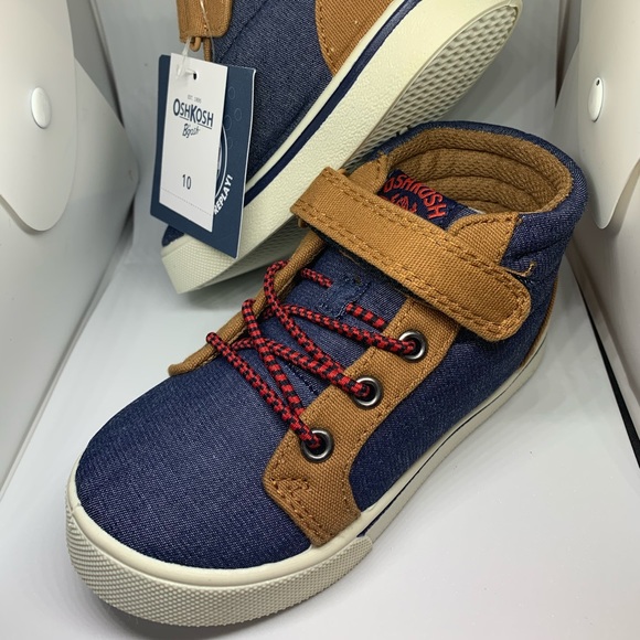 NWT OshKosh Tan High Top Sneakers shoes Boys 10,12